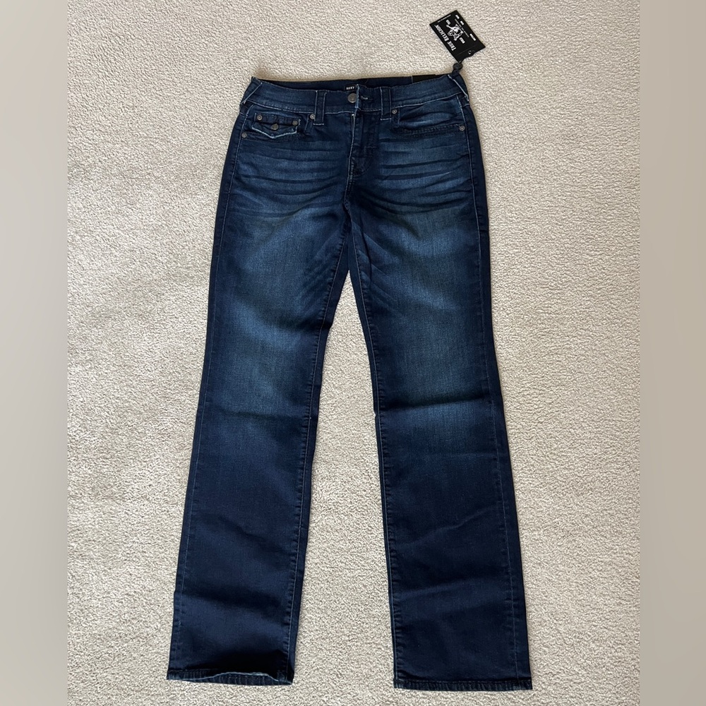 NWT True Religion Ricky Relaxed Straight Jeans 32x33